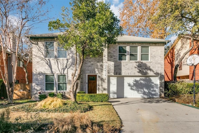 view of front of property featuring a garage