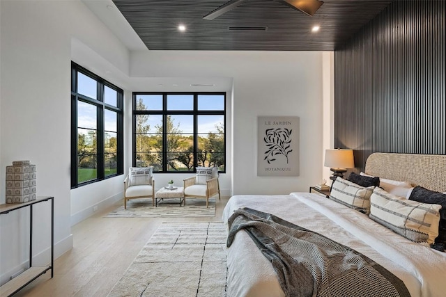 bedroom featuring light hardwood / wood-style flooring