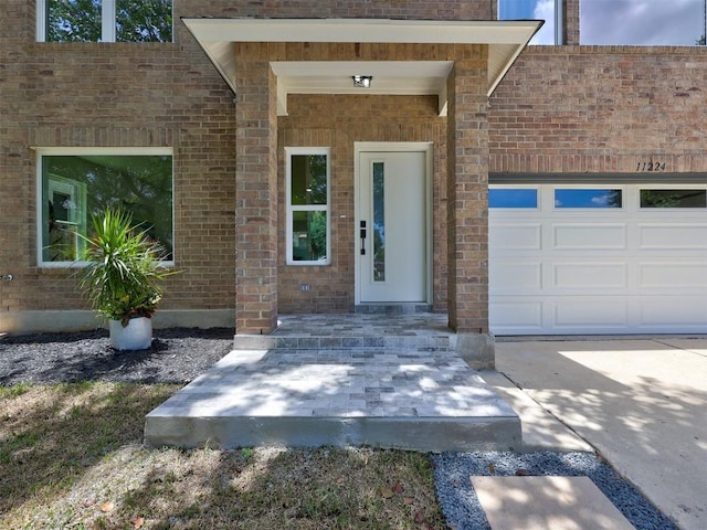 entrance to property with a garage