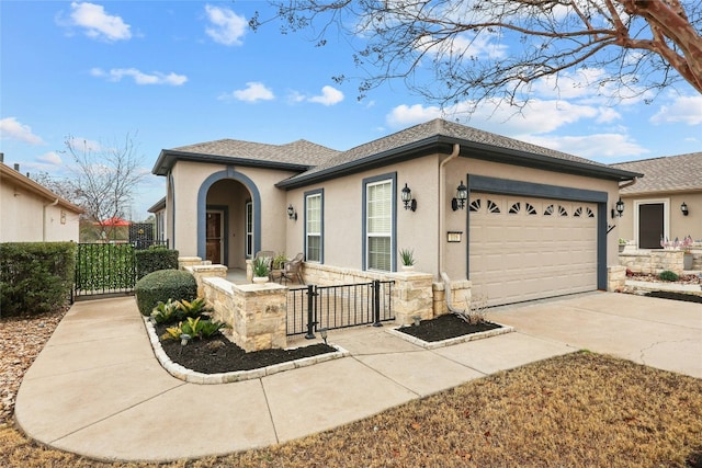 view of front facade with a garage