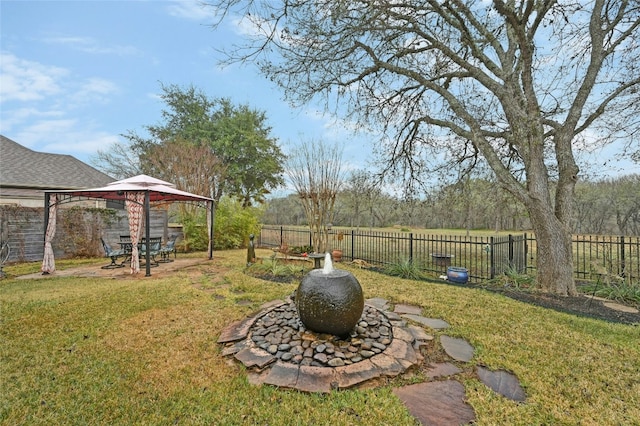 view of yard with a gazebo