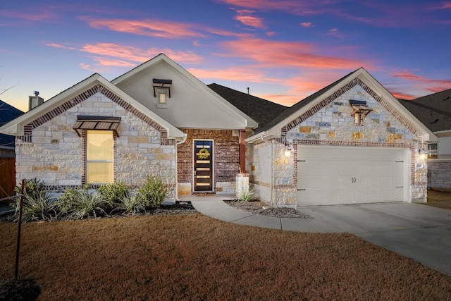 view of front of home featuring a garage