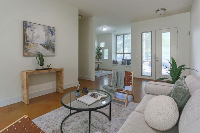 living room with baseboards