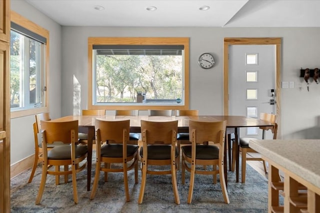 dining space with a healthy amount of sunlight