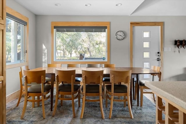 1309 Edgewater Dr, Spicewood, TX 78669 - dining space with healthy amount of natural light and recessed lighting