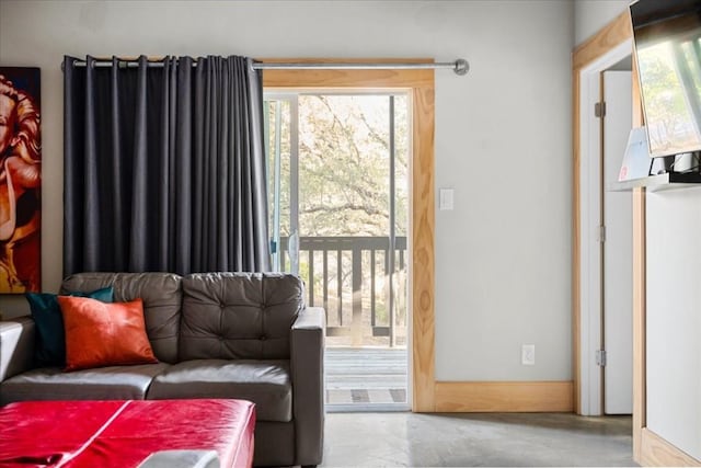 living room with plenty of natural light