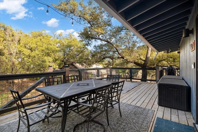 1309 Edgewater Dr, Spicewood, TX 78669 - deck featuring outdoor dining area