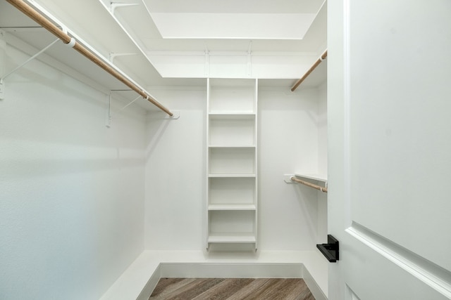 walk in closet featuring hardwood / wood-style flooring