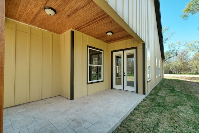 view of patio featuring french doors