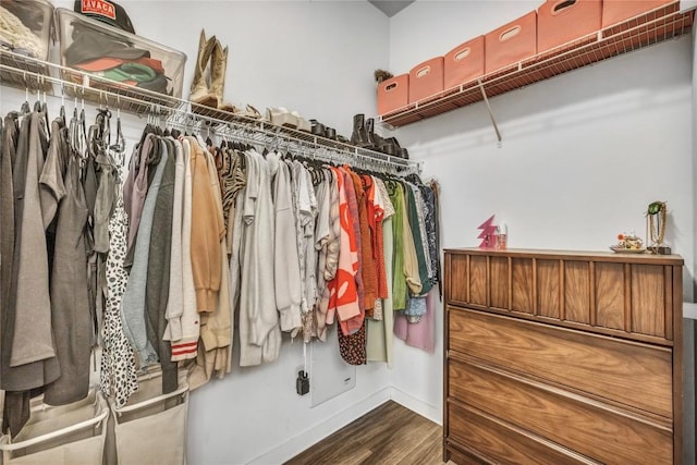 1900 Barton Springs Rd Unit 1036, Austin, TX 78704 - walk in closet featuring dark wood-type flooring