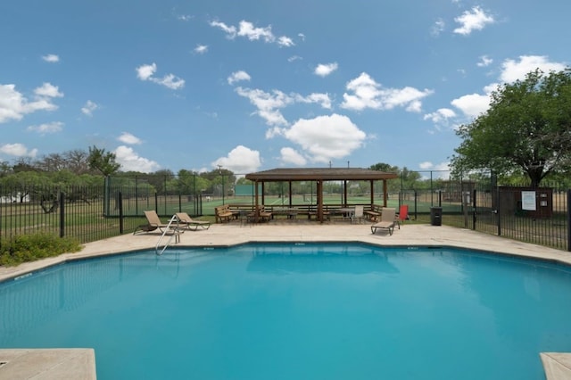 view of pool featuring a gazebo