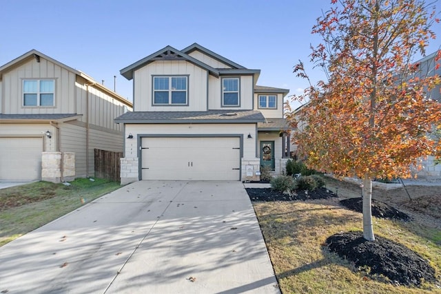 craftsman-style house featuring a garage