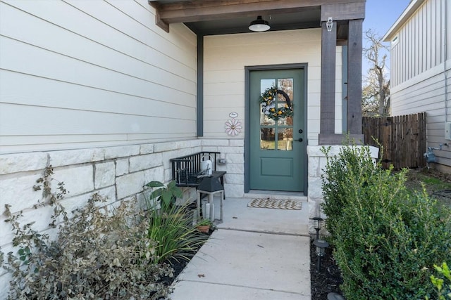 view of doorway to property