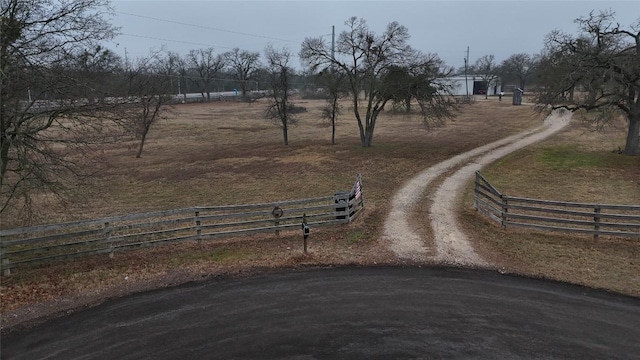 view of road featuring a rural view