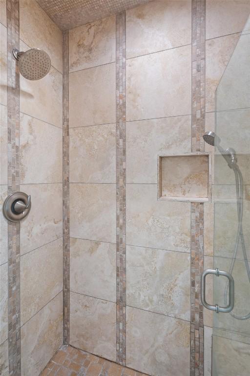 interior details with walk in shower