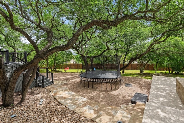 view of patio with a trampoline