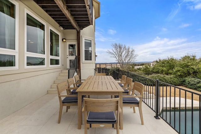 balcony with a patio area