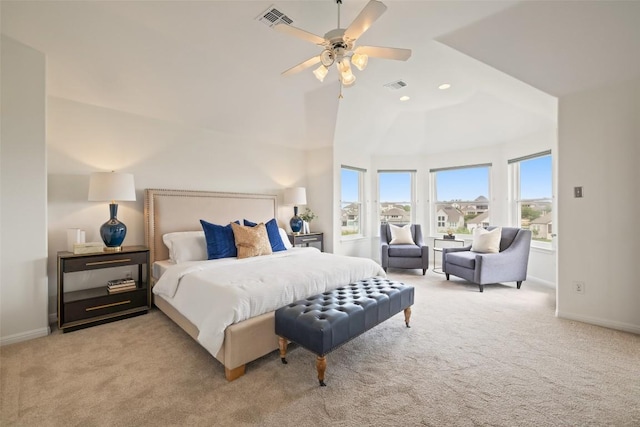 10709 Pointe View Dr, Austin, TX 78738 - carpeted bedroom featuring a ceiling fan and recessed lighting