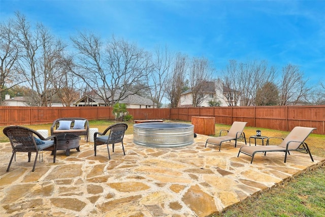 view of patio featuring an outdoor living space