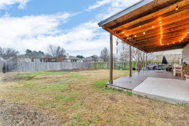 view of yard with a patio area