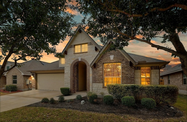 view of front of home featuring a garage