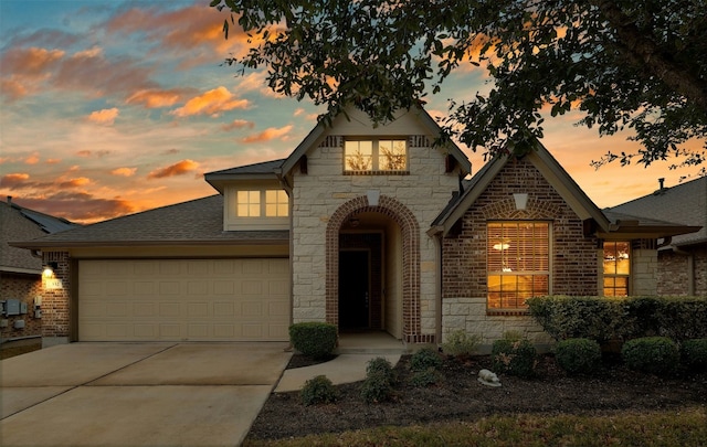 view of front facade with a garage