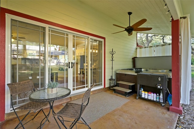 view of patio / terrace with ceiling fan