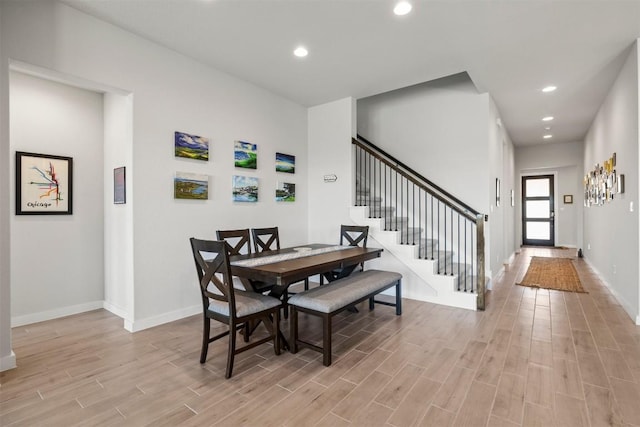 dining room featuring light wood-type flooring