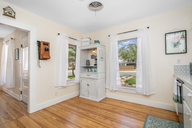 interior space with a wealth of natural light and light wood-type flooring