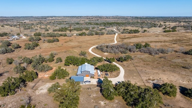 drone / aerial view with a rural view