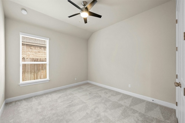 259 N Sage Holw, Dripping Springs, TX 78620 - empty room featuring light carpet, a ceiling fan, baseboards, and lofted ceiling