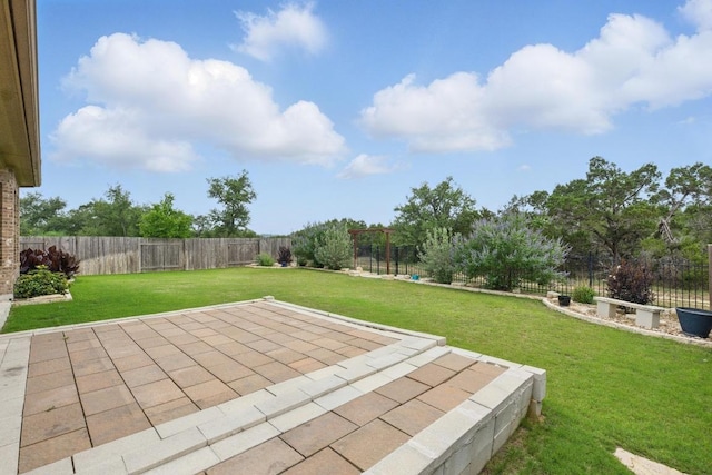 259 N Sage Holw, Dripping Springs, TX 78620 - fenced backyard with a patio area