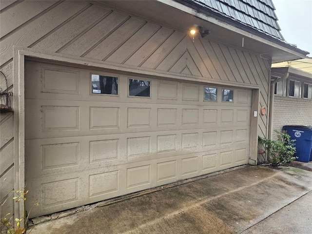 view of garage