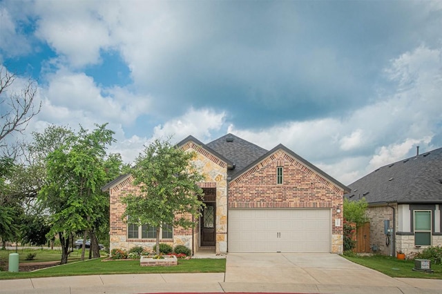 view of front of house with a garage