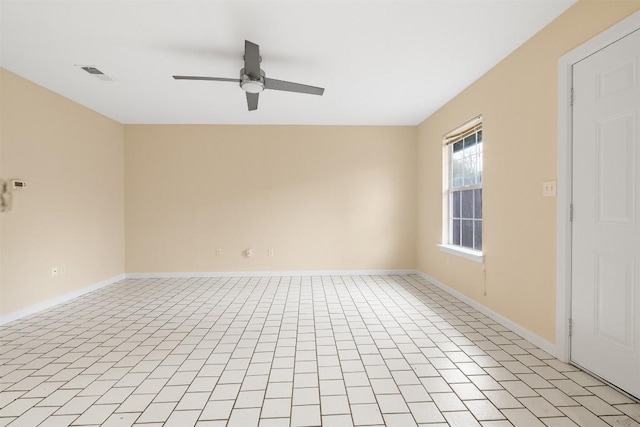 empty room featuring ceiling fan