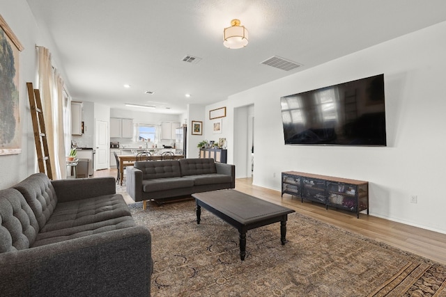 living room featuring hardwood / wood-style flooring