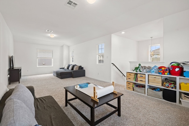 view of carpeted living room