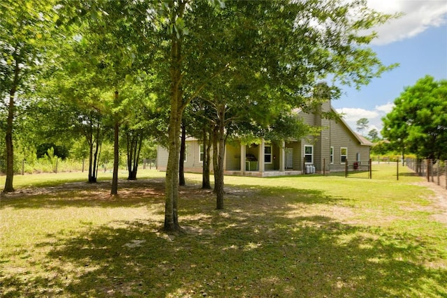 view of yard with fence