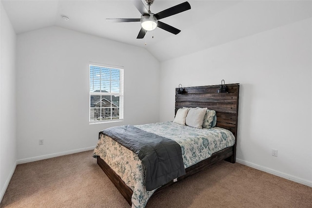 19405 Colgin Dr, Pflugerville, TX 78660 - carpeted bedroom with vaulted ceiling and ceiling fan