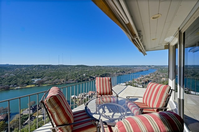 balcony with a water view