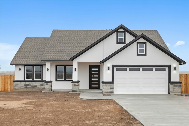 view of front facade featuring a garage