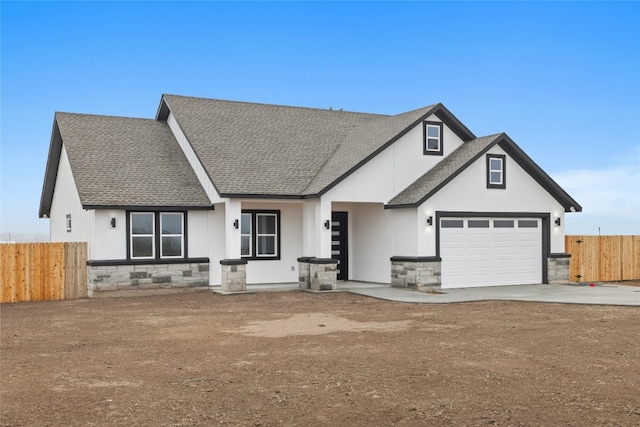 view of front facade with a garage