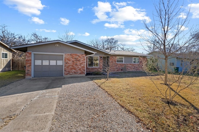 single story home with a garage