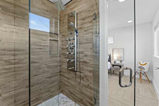 bathroom with an enclosed shower