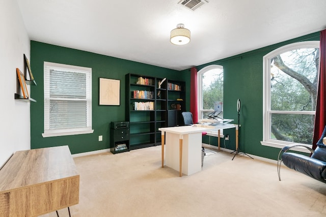 6136 Oliver Loving Trl, Austin, TX 78749 - office area with light carpet and baseboards