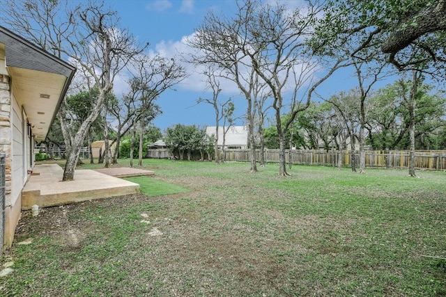 view of yard with a patio area