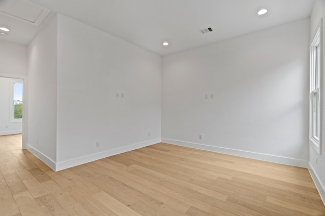 empty room featuring light hardwood / wood-style floors