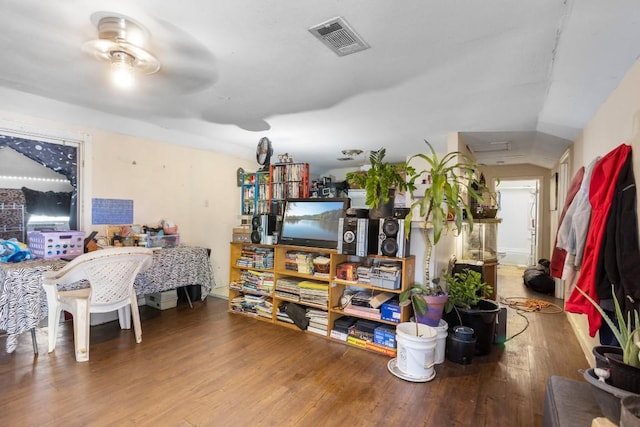 interior space with hardwood / wood-style floors