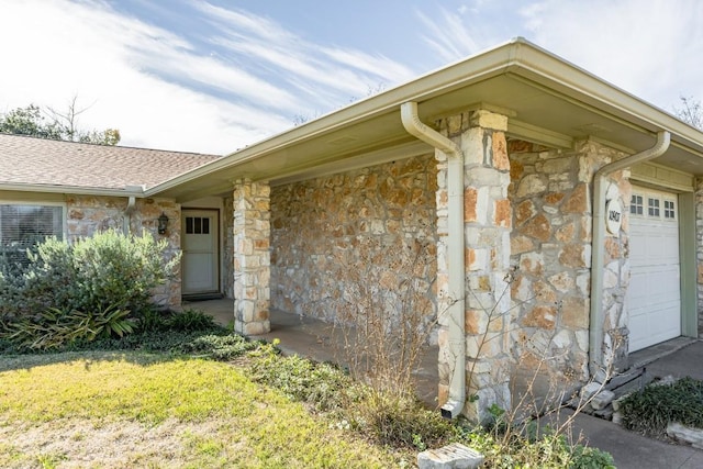 property entrance featuring a garage