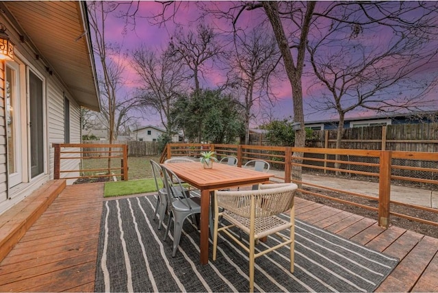 view of deck at dusk